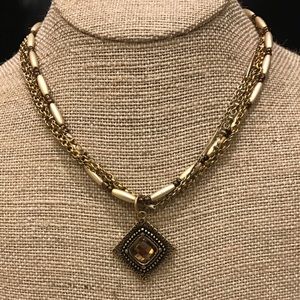 Premier Designs Bronzed Necklace with Gem
